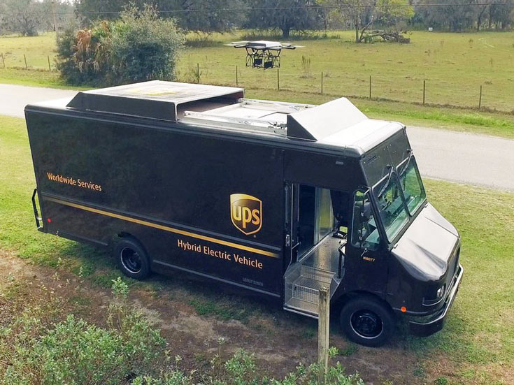UPS создала грузовой автомобиль, способный запускать почтовые дроны