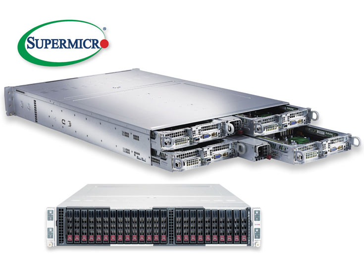 Сервер BigTwin включает четыре узла, каждый из которых поддерживает два процессора Intel Xeon E5-2600 v4/v3