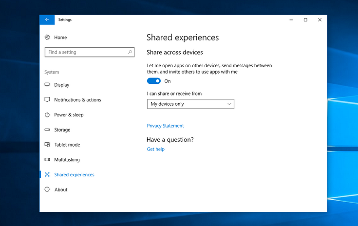 Функция Shared Experiences в Windows 10 позволит связать одно и то же приложение для разных платформ