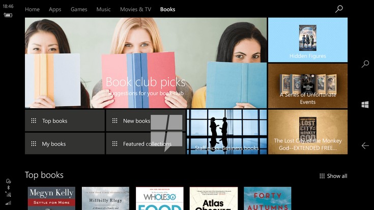 В Windows 10 появится свой книжный магазин
