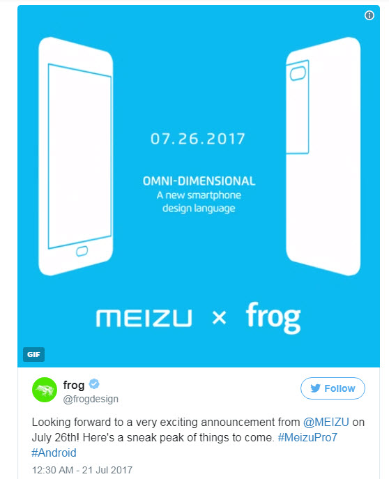 Дизайнерская компания Frog приняла участие в разработке смартфона Meizu Pro 7