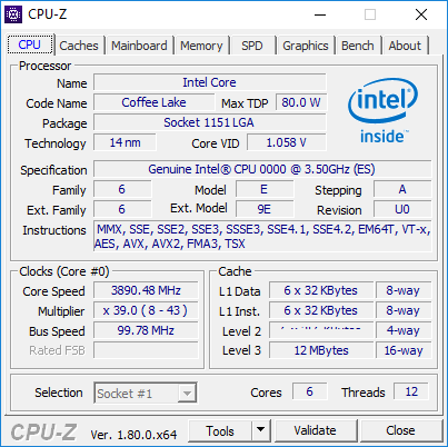 Утилита CPU-Z не смогла определить номер модели