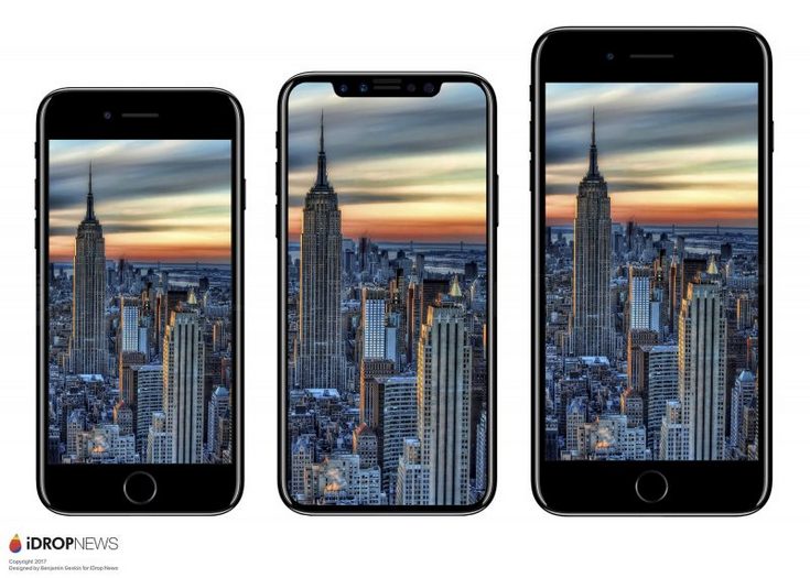 iPhone 8 сравнили по размеру с iPhone 7 и Galaxy S8