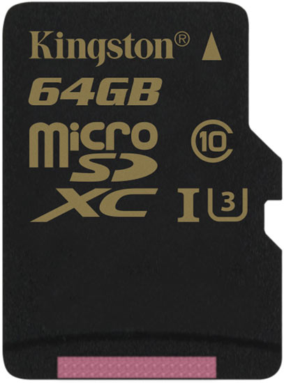 В серию Kingston Gold вошли карточки памяти microSD UHS-I Speed Class 3 объемом до 64 ГБ