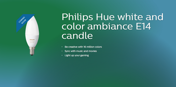 Philips выпускает лампы Hue с цоколем E14