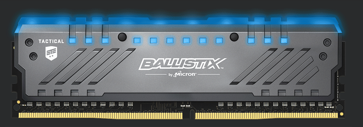 Планки Ballistix Tactical Tracer DDR4 RGB не дадут скучать владельцам 3D-принтеров