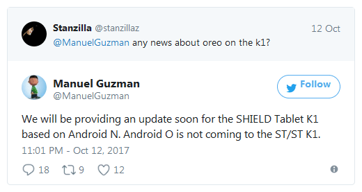  Nvidia Shield  Shield K1    Android Oreo