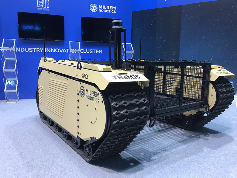 Беспилотное транспортное средство Milrem Robotics THeMIS представлено на выставке UMEX 2018