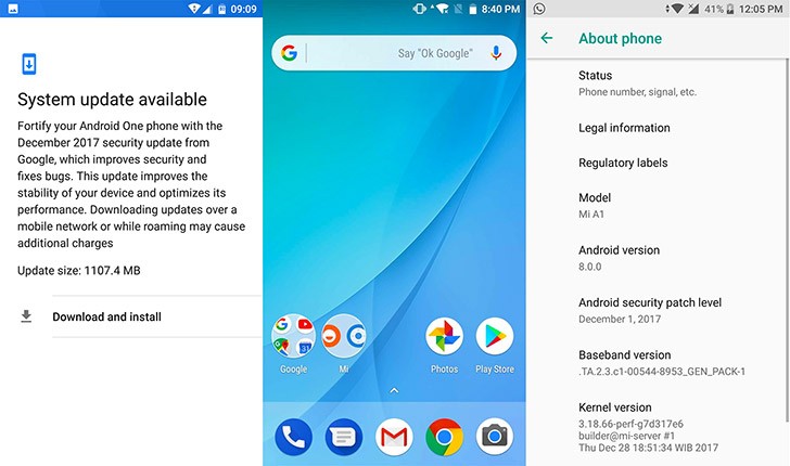   Android 8.0 Oreo   Xiaomi Mi A1