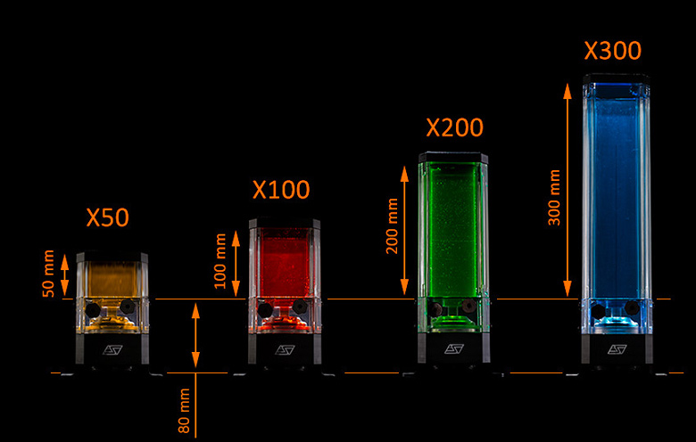 Модели X50, X100, X200 и X300 различаются размерами и вместимостью