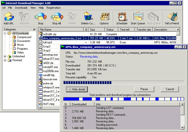 Главное окно Internet Download Manager