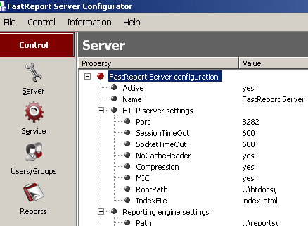 FastReport Server Configurator
