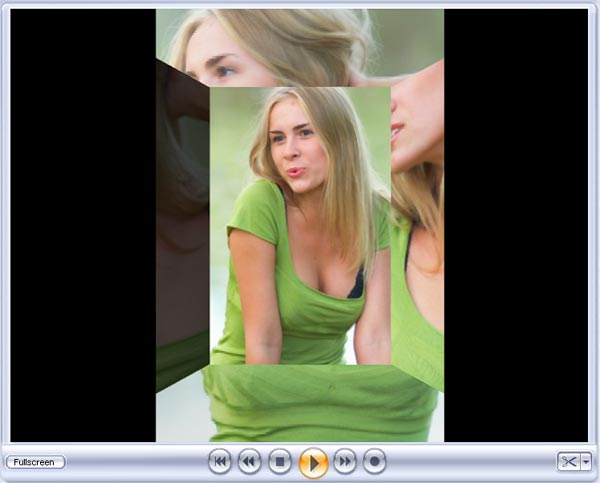Переход между слайдами с помощью эффекта Windows в PhotoStory on CD & DVD