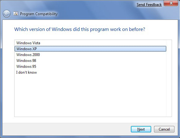 Windows Seven Vista Compatibility