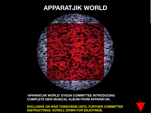 Журнал Apparatjik World для iPad содержит полный музыкальный альбом Square Peg In A Round Hole