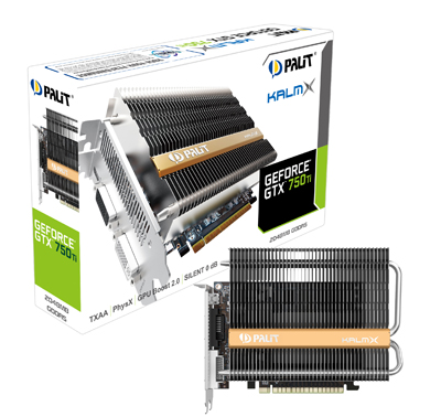 бесшумная видеокарта, Palit GeForce GTX 750 Ti KalmX