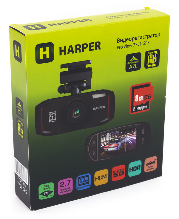 Автомобильный видеорегистратор Harper Pro View 7751GPS