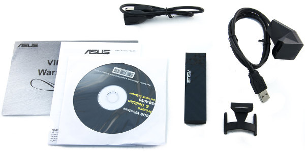 Комплект поставки беспроводного адаптера ASUS USB-AC53