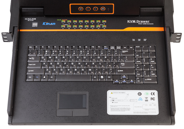 Выдвижная LCD KVM-консоль Kinan XL1716
