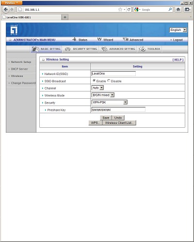 Настройка Level One WBR-6801