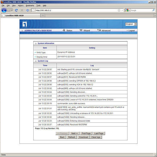 настройка маршрутизатора LevelOne WBR-6020