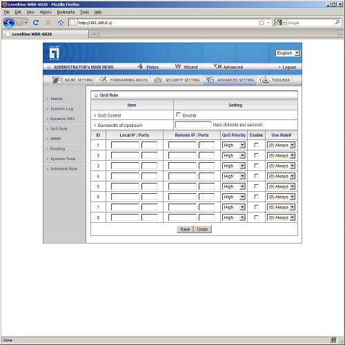 настройка маршрутизатора LevelOne WBR-6020