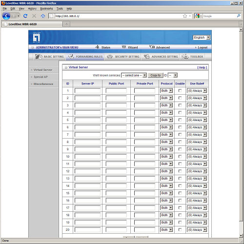 настройка маршрутизатора LevelOne WBR-6020