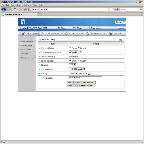 настройка маршрутизатора LevelOne WBR-6020