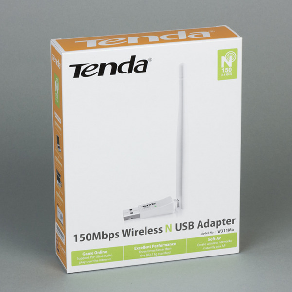 Упаковка адаптера Tenda W311Ma
