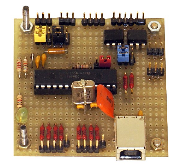 наш самодельный модуль на микроконтроллере PIC18F2550