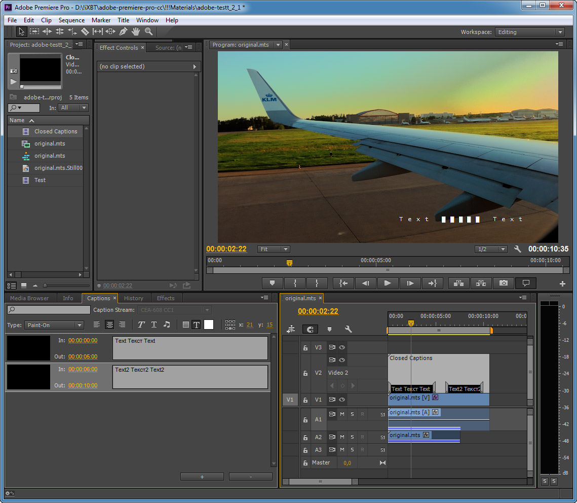 Adobe Premiere Pro CC.