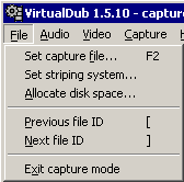 VirtualDub - меню File