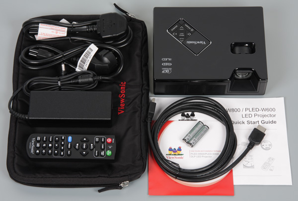 DLP-проектор ViewSonic PLED-W800, комплект поставки