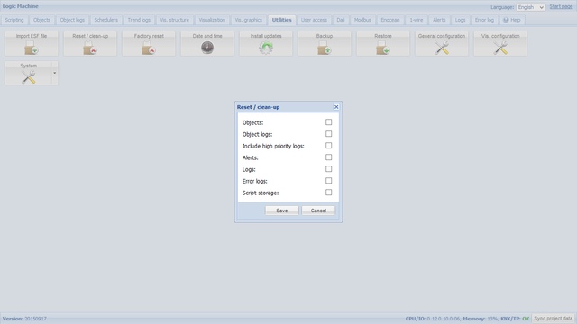 веб-интерфейс Evika LogicMachine