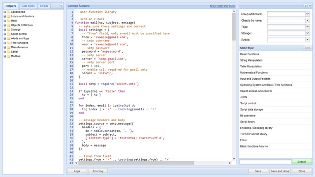 веб-интерфейс Evika LogicMachine