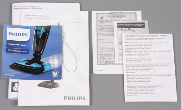 Пылесос Philips PowerPro Aqua FC6401/01, печатные материалы