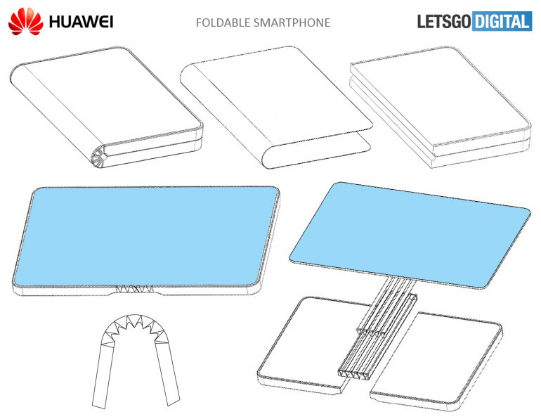 У Huawei тоже есть патент на смартфон со сгибающимся дисплеем