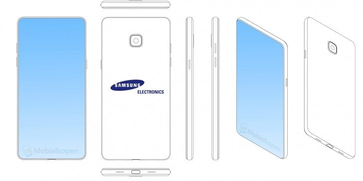 Samsung патентует смартфон с вырезом в верхней части экрана