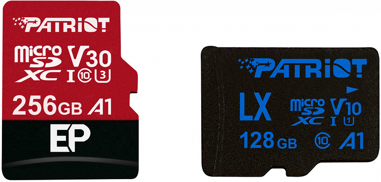 Карты памяти Patriot microSD серий EP и LX имеют рейтинг A1