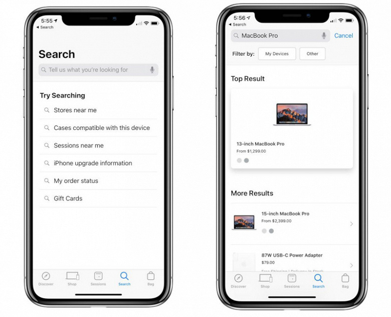 В приложении Apple Store появился голосовой поиск