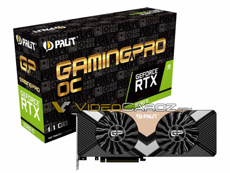 Даже разогнанные 3D-карты Palit GeForce RTX 2080 и RTX 2080 Ti оснащены системами охлаждения с двумя вентиляторами