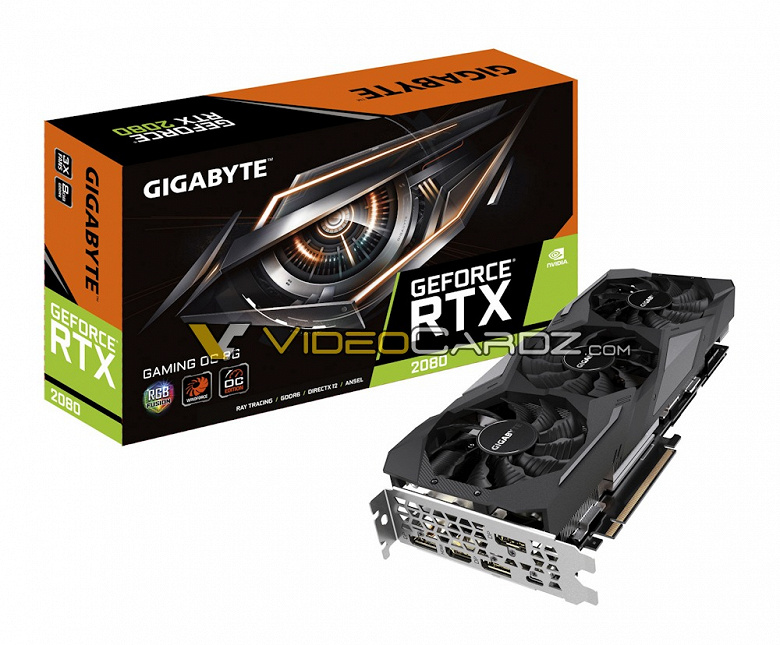 Появились изображения 3D-карт Gigabyte GeForce RTX 2080 и RTX 2080 Ti серий WindForce и Gaming