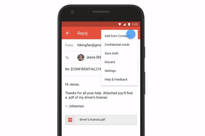 Google добавила конфиденциальный режим для мобильной версии Gmail