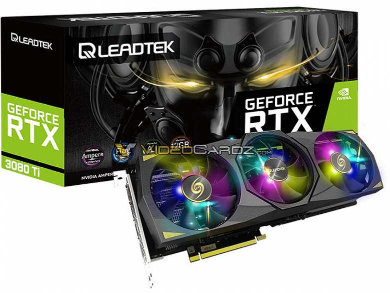 Так выглядит GeForce RTX 3080 Ti. Официальные изображения Leadtek GeForce RTX 3080 Ti WinFast Hurricane