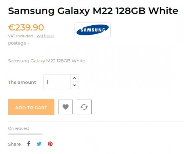 6000 мА·ч, 90 Гц и 48 Мп за 21 000 рублей. Названа стоимость Samsung Galaxy M22