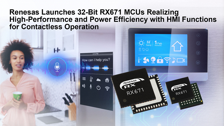 Renesas RX671 — высокопроизводительные 32-битные микроконтроллеры с функциями бесконтактного HMI