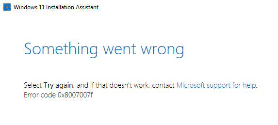 Что делать, если при установке Windows 11 возникает ошибка 0x8007007f?