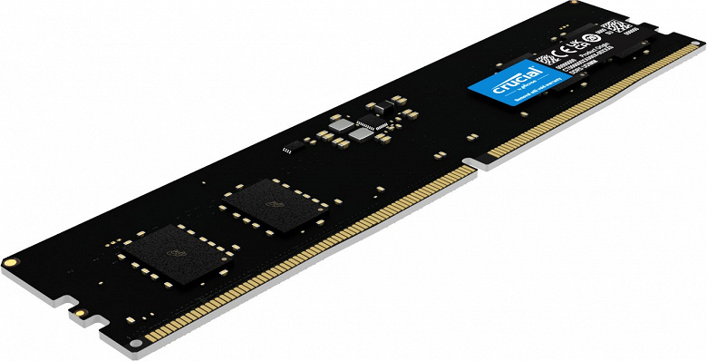 Модули памяти Micron Crucial DDR5-4800 предложены объемом 8, 16 и 32 ГБ, по одному и по два