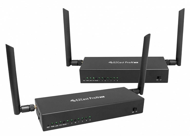 Устройства EZCast ProAV WT и EZCast ProAV WR позволяют организовать беспроводную передачу HDMI на расстояние 200 м