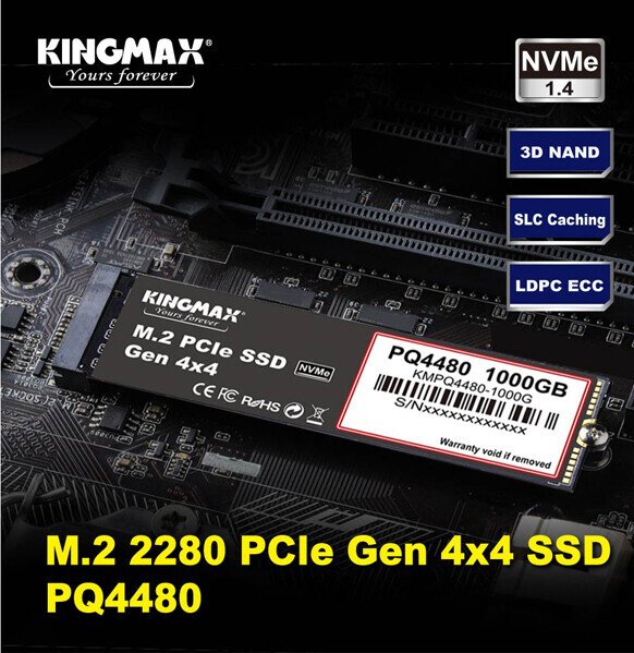 Твердотельный накопитель Kingmax PQ4480 оснащен интерфейсом PCIe Gen4, но это мало сказалось на скорости